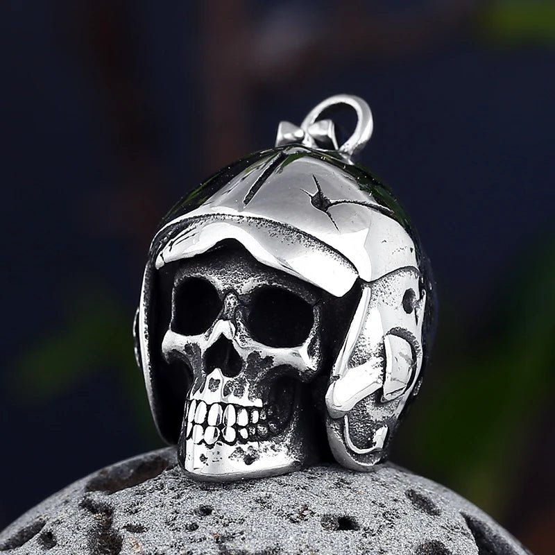 Knock Em Dead Baseball Player Skull Pendant - Chrome Cult
