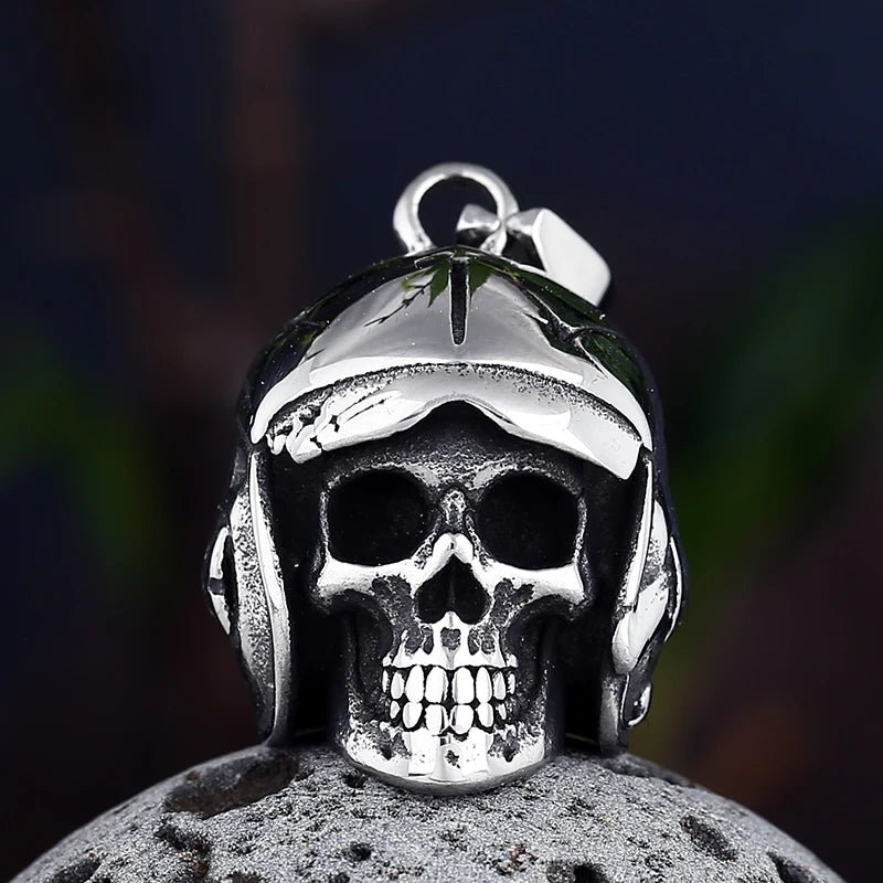 Knock Em Dead Baseball Player Skull Pendant - Chrome Cult