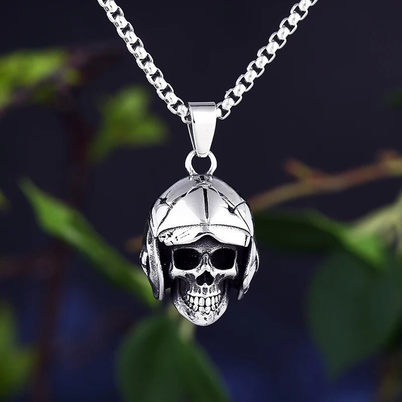 Knock Em Dead Baseball Player Skull Pendant - Chrome Cult