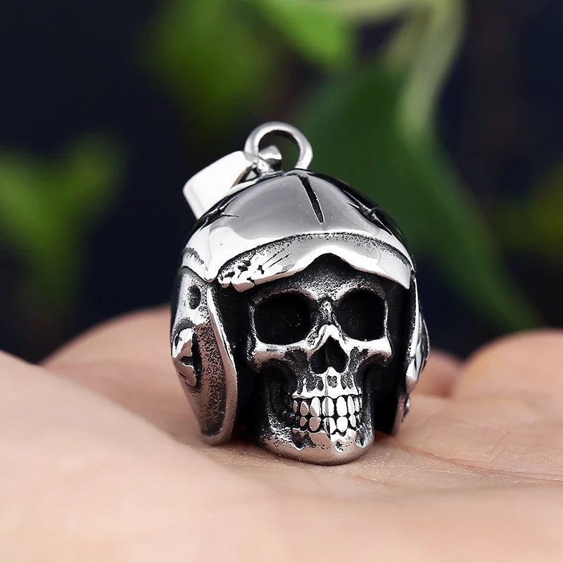 Knock Em Dead Baseball Player Skull Pendant - Chrome Cult