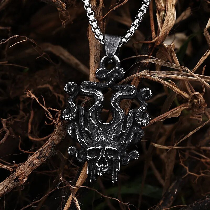 Kraken Skull Of Death Pendant - Chrome Cult