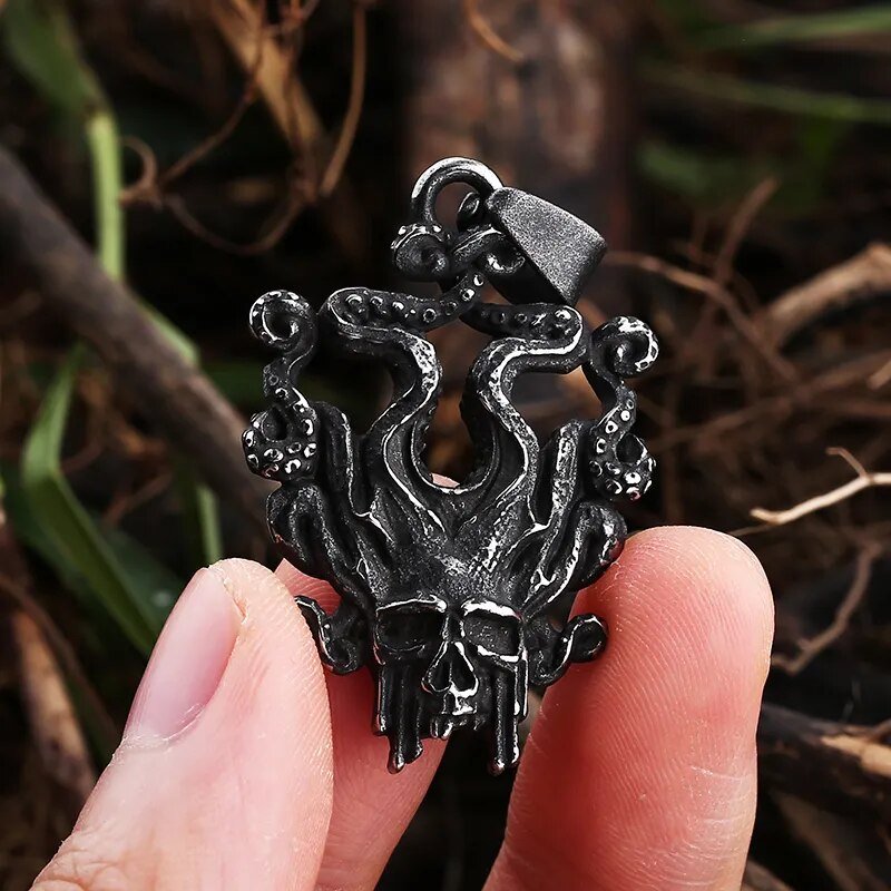 Kraken Skull Of Death Pendant - Chrome Cult
