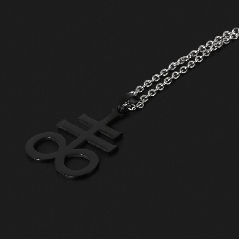 アクセサリー AlchemyGothic P548 St. Caillin's Cross Leviathan Cross Pendant | Stainless Steel Gothic Jewelry | Chrome Cult