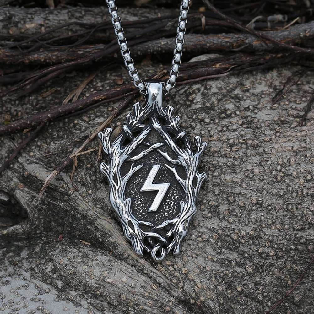 Lightning Branch Pendant - Chrome Cult