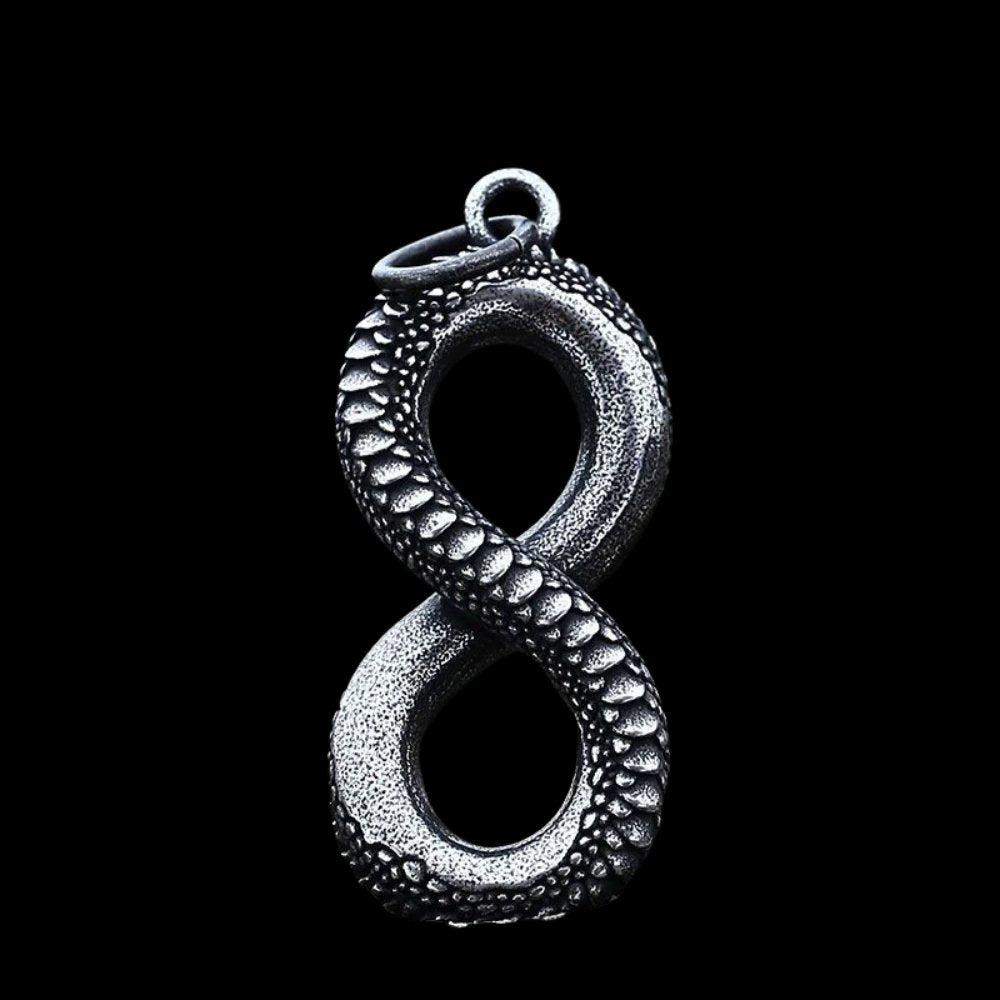 Lucky 8 Snake Pendant - Chrome Cult