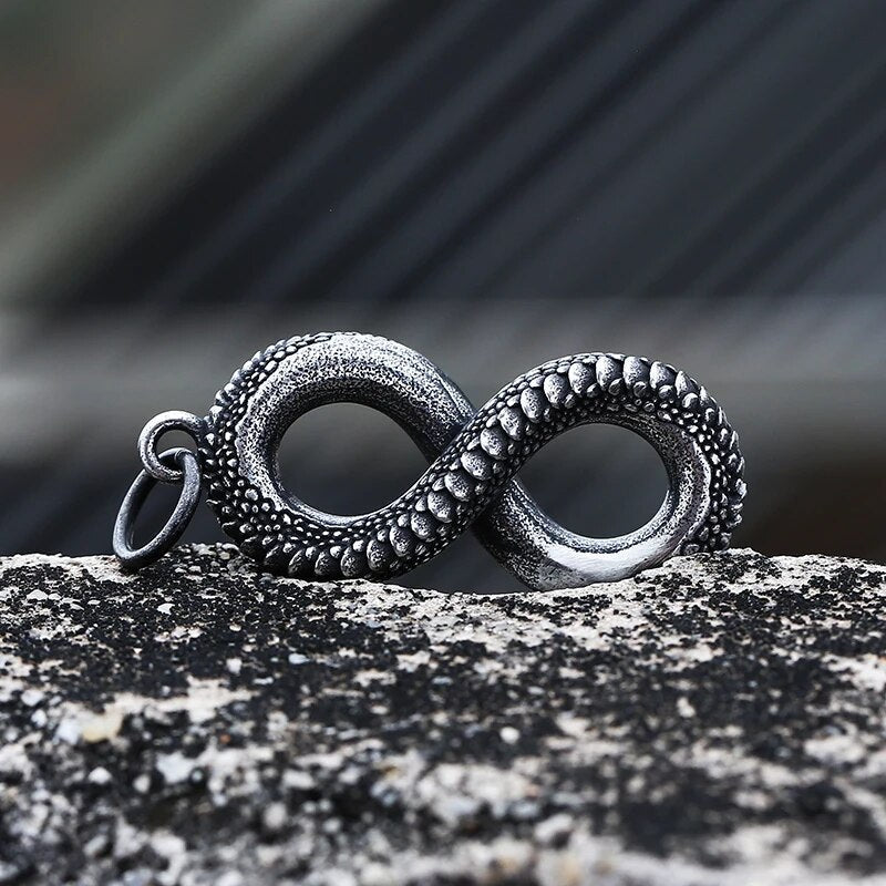 Lucky 8 Snake Pendant - Chrome Cult