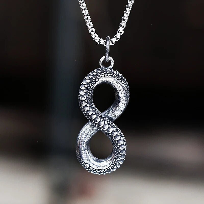 Lucky 8 Snake Pendant - Chrome Cult