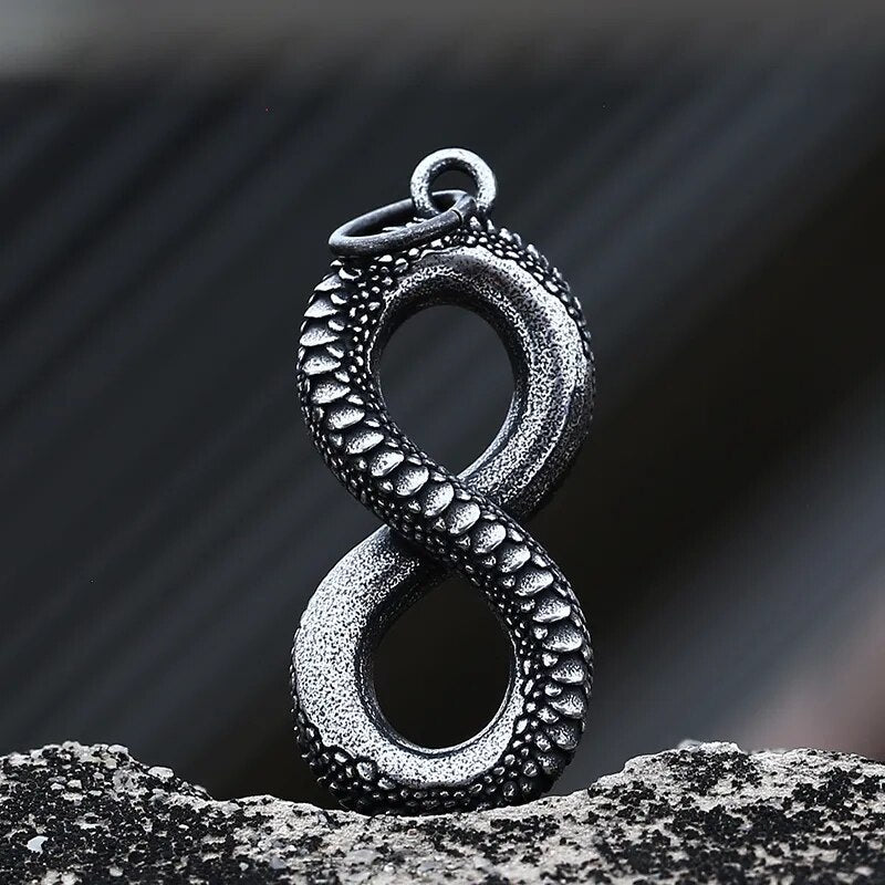 Lucky 8 Snake Pendant - Chrome Cult