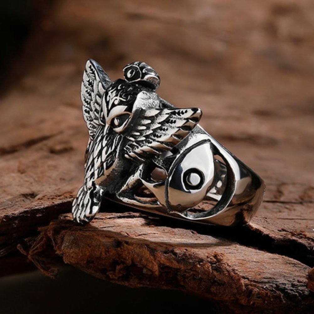 Magic Eye Owl Ring - Chrome Cult