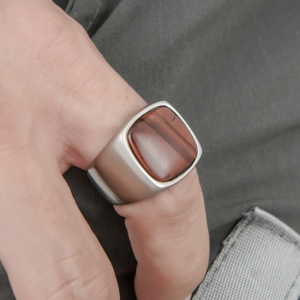 Minimal Gem Sigil Ring - Chrome Cult