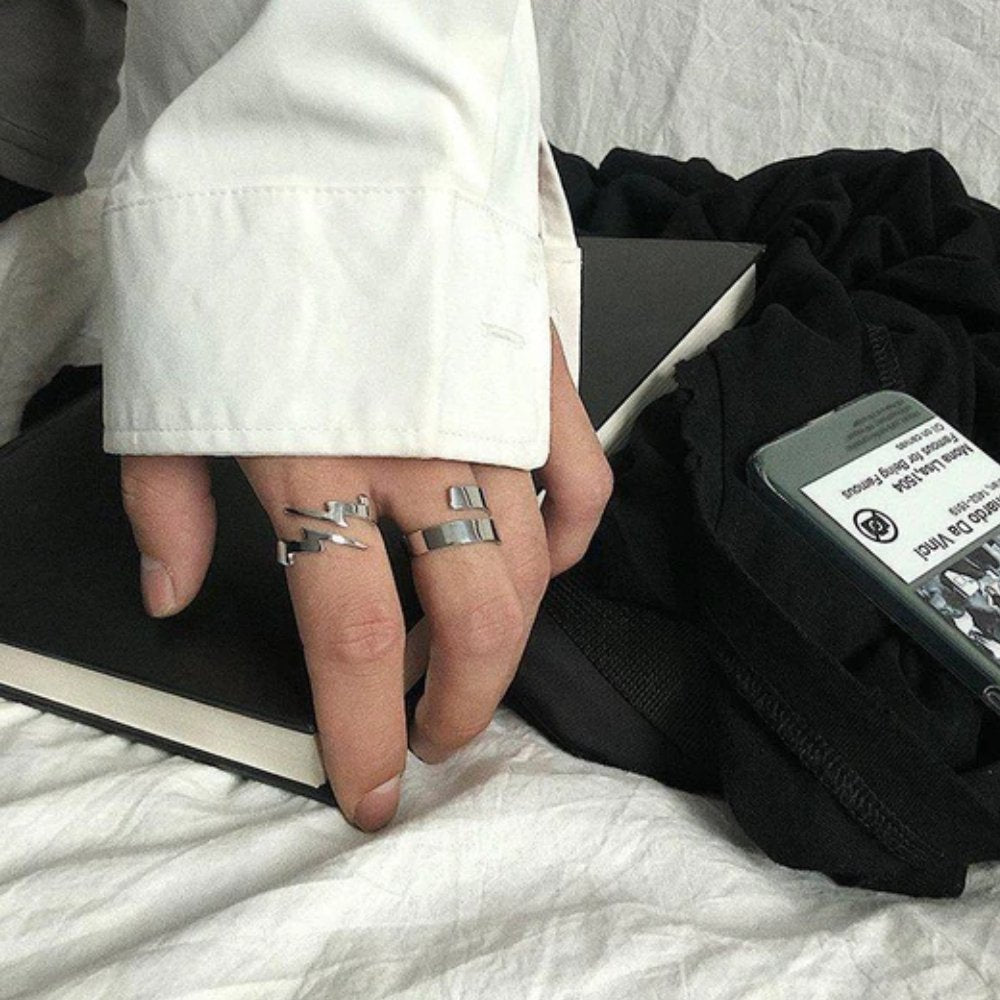 Minimal Lightning Ring - Chrome Cult