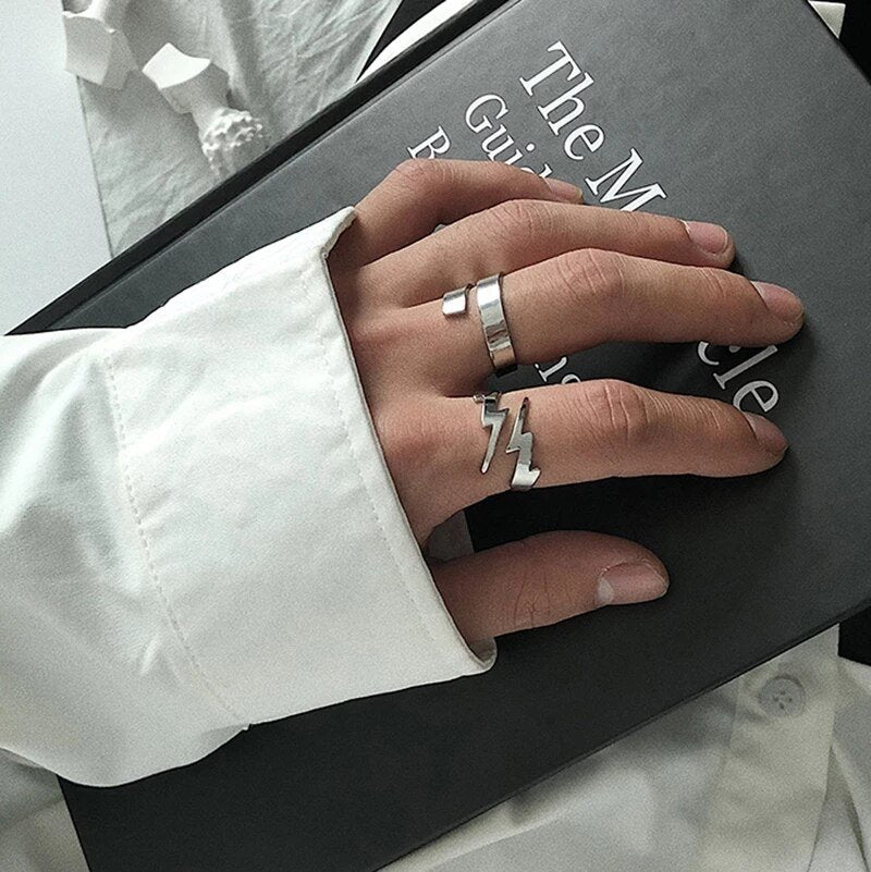 Minimal Lightning Ring - Chrome Cult