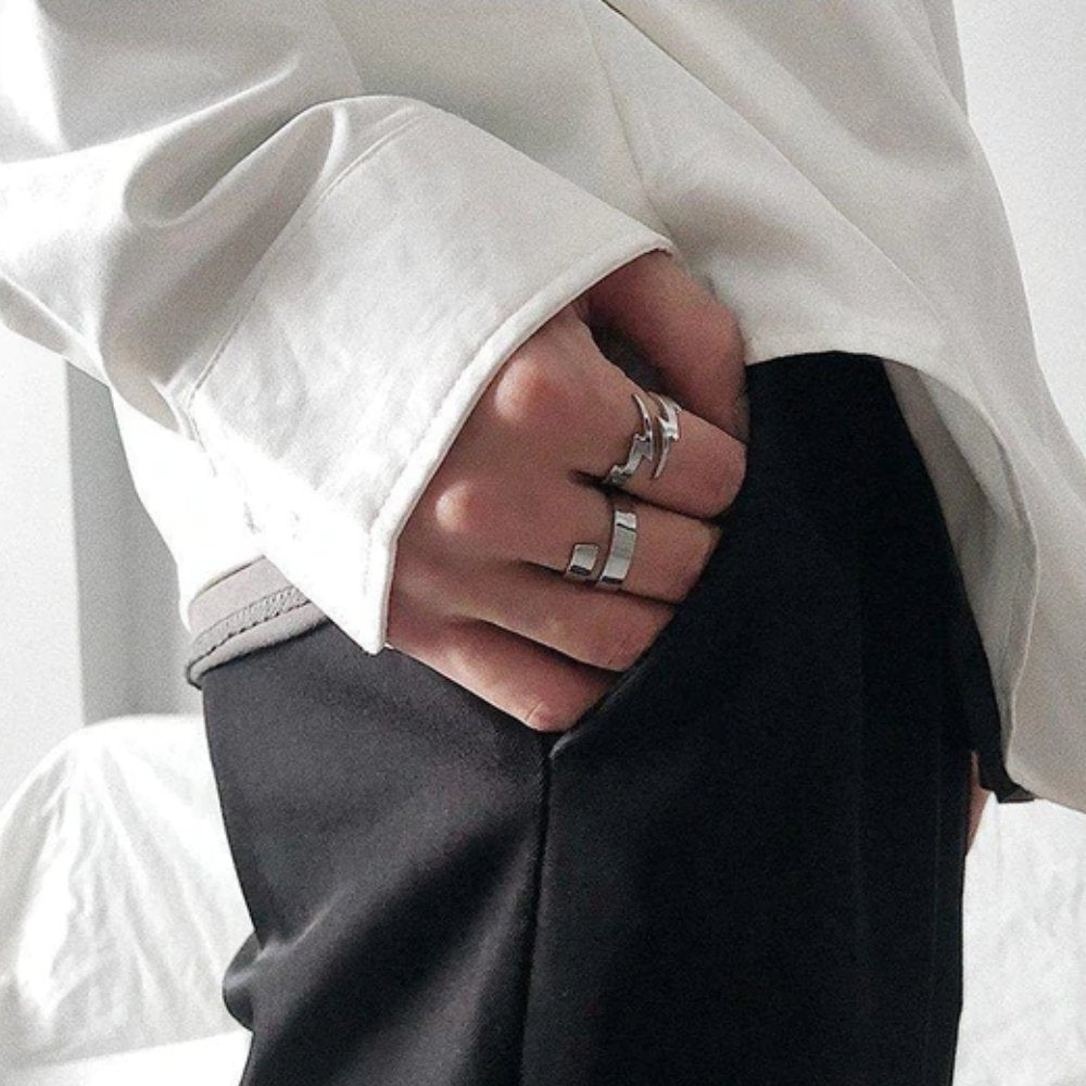 Minimal Lightning Ring - Chrome Cult