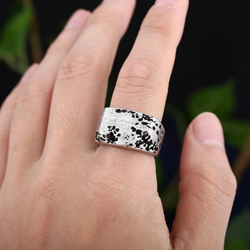 Minimal Spotted Square Ring - Chrome Cult