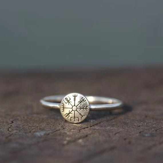 Minimal Vegvisir Ring - Chrome Cult