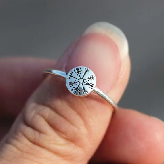 Minimal Vegvisir Ring - Chrome Cult