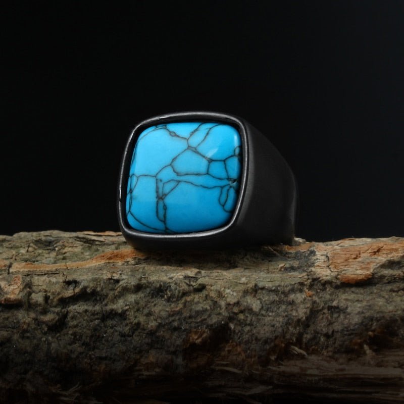 Modern Gemstone Black Ring - Chrome Cult