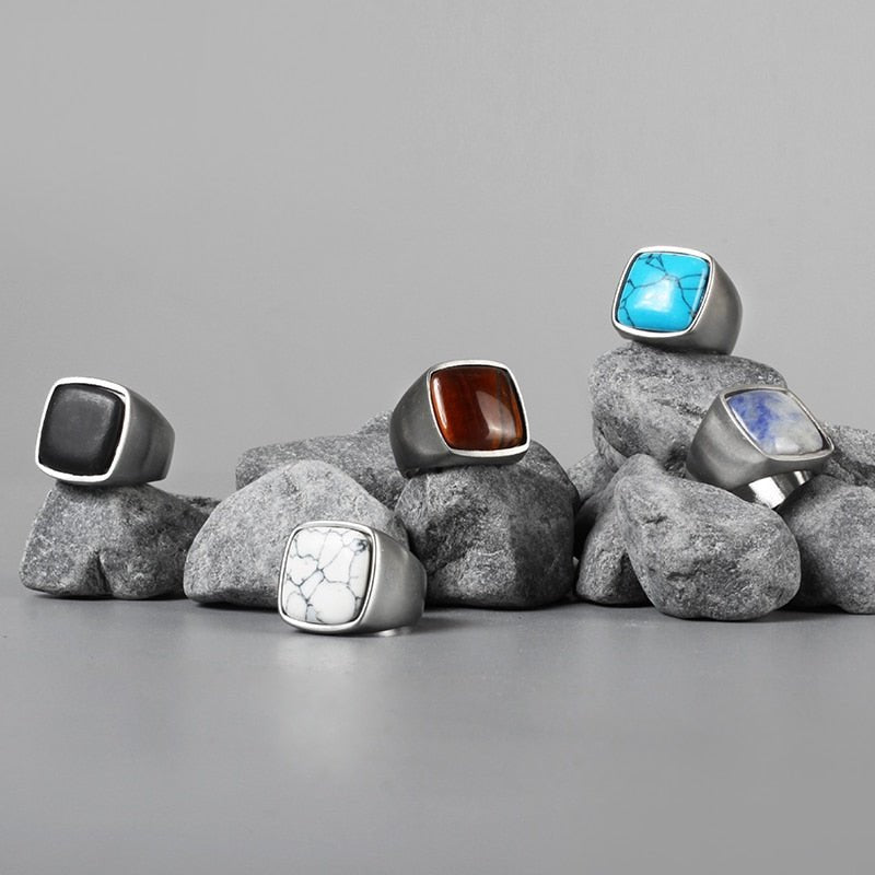 Modern Gemstone Silver Ring