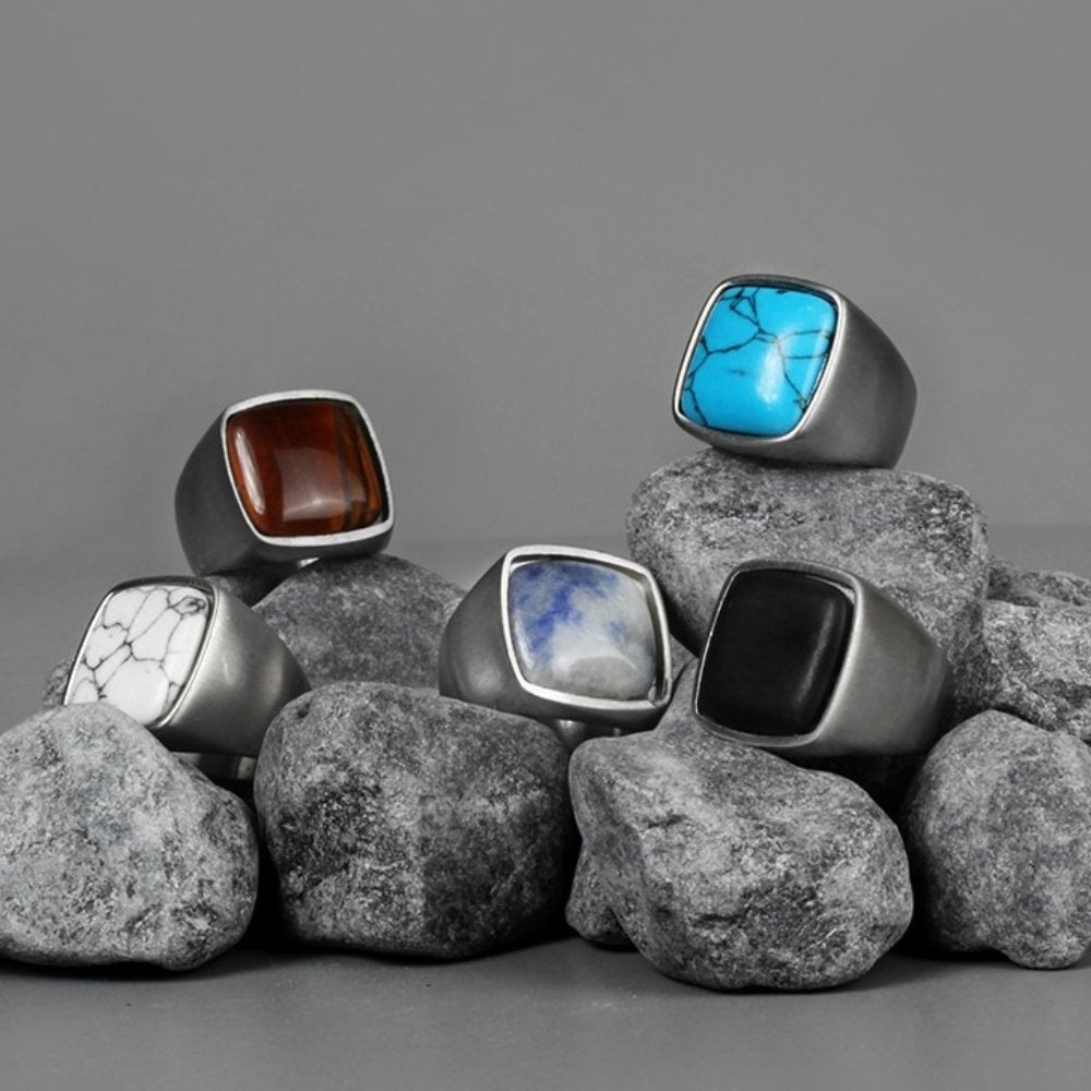 Modern Gemstone Silver Ring