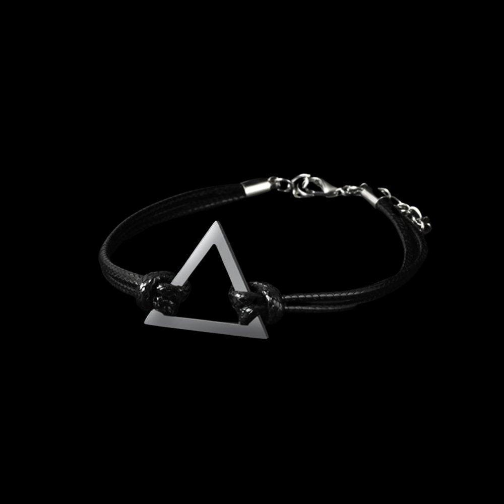 Multi Layer Leather Triangle Bracelet - Chrome Cult