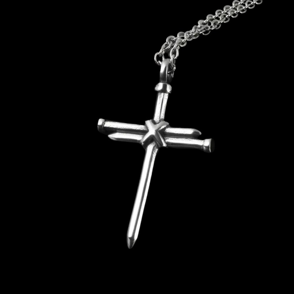 Nails Of The Cross Pendant - Chrome Cult