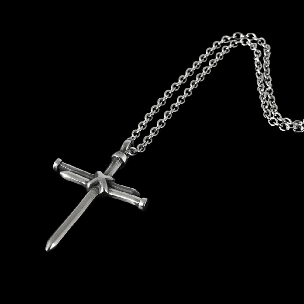 Nails Of The Cross Pendant - Chrome Cult