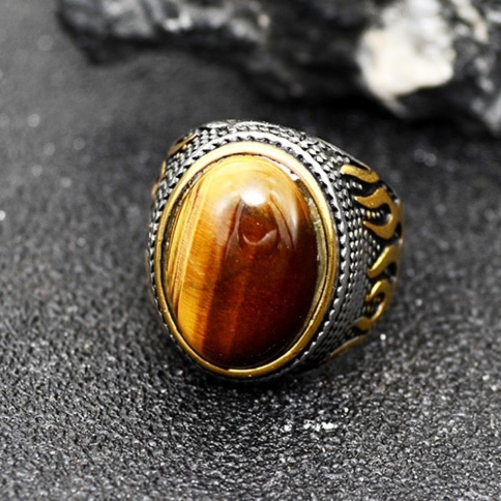 Natural Stone Flame Ring