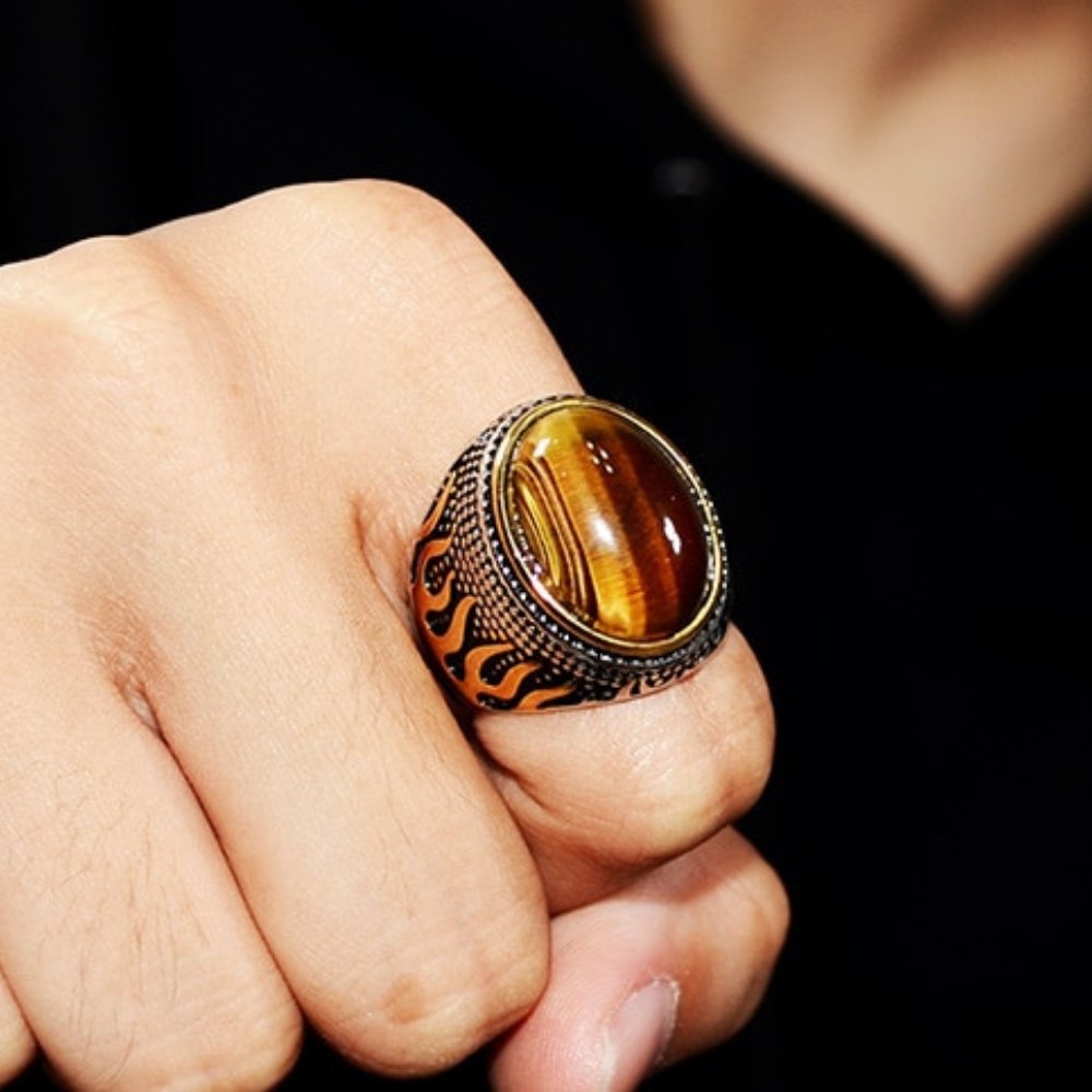 Natural Stone Flame Ring