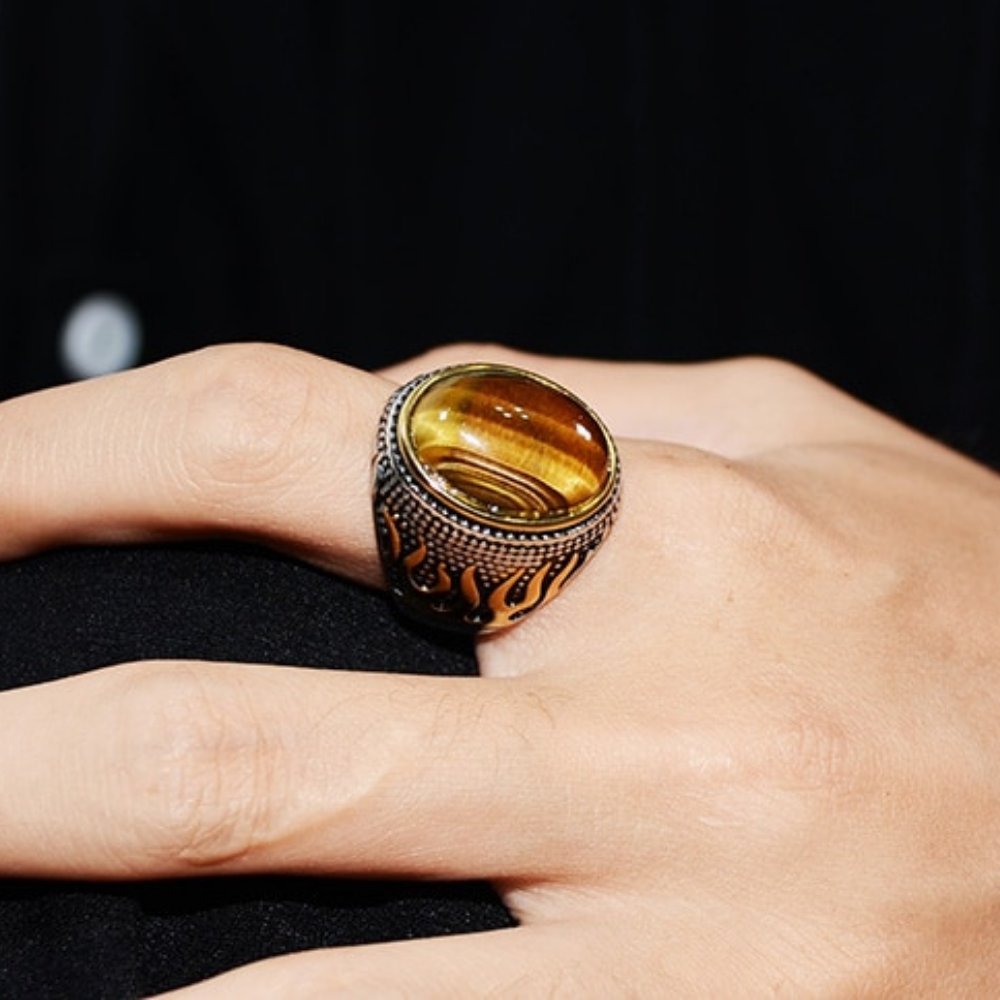 Natural Stone Flame Ring