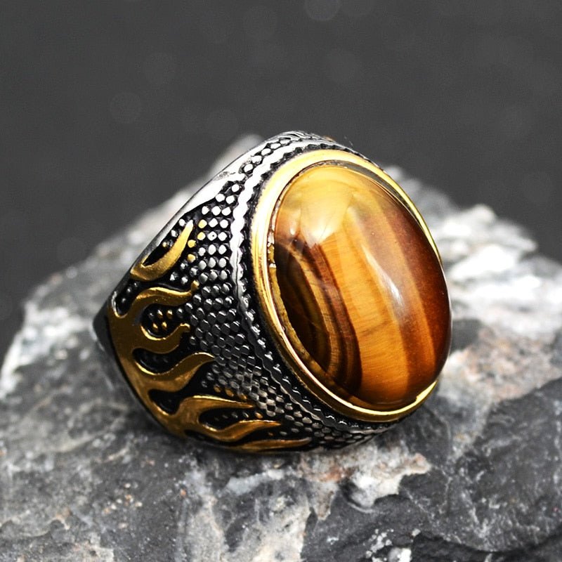 Natural Stone Flame Ring