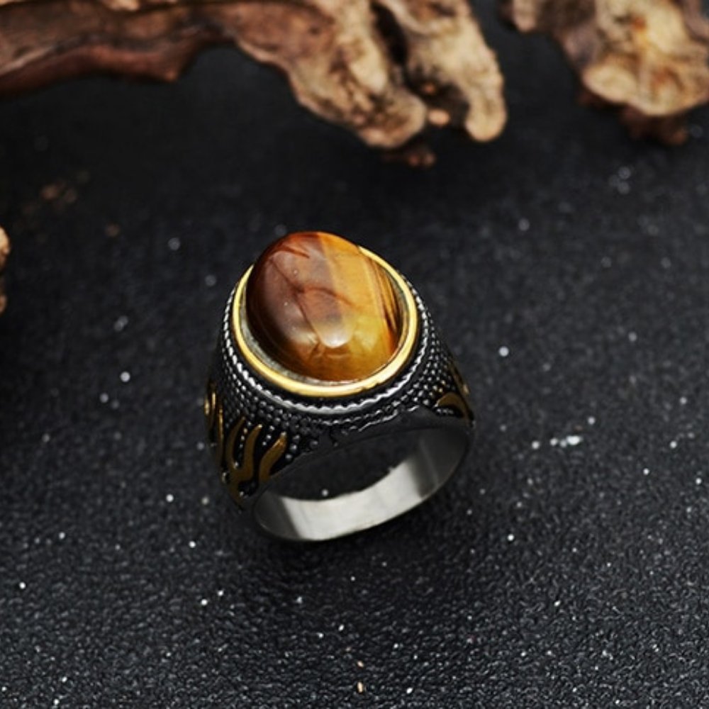 Natural Stone Flame Ring