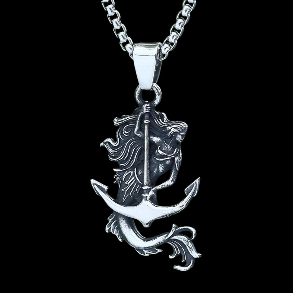 Nereids Drift Anchor Mermaid Pendant - Chrome Cult