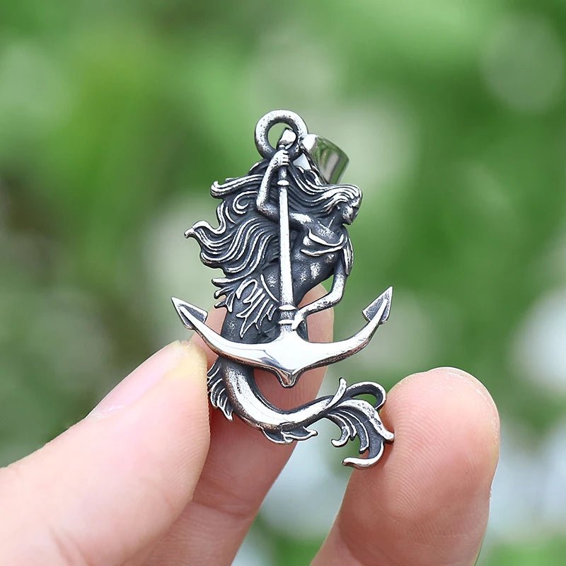 Nereids Drift Anchor Mermaid Pendant - Chrome Cult