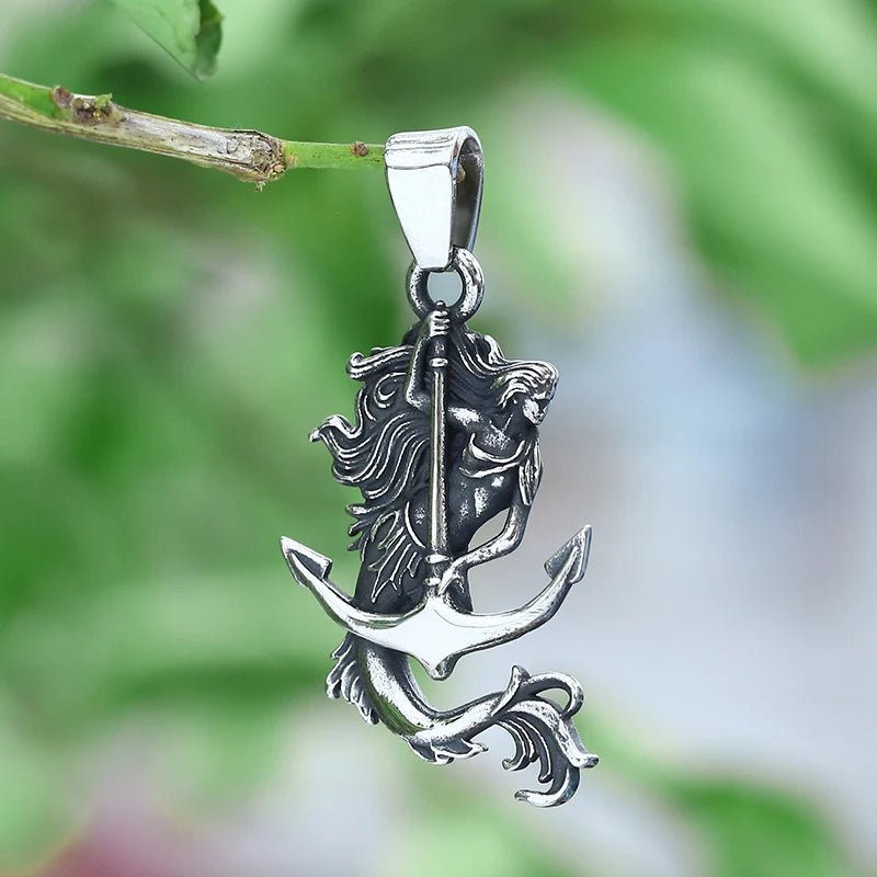 Nereids Drift Anchor Mermaid Pendant - Chrome Cult
