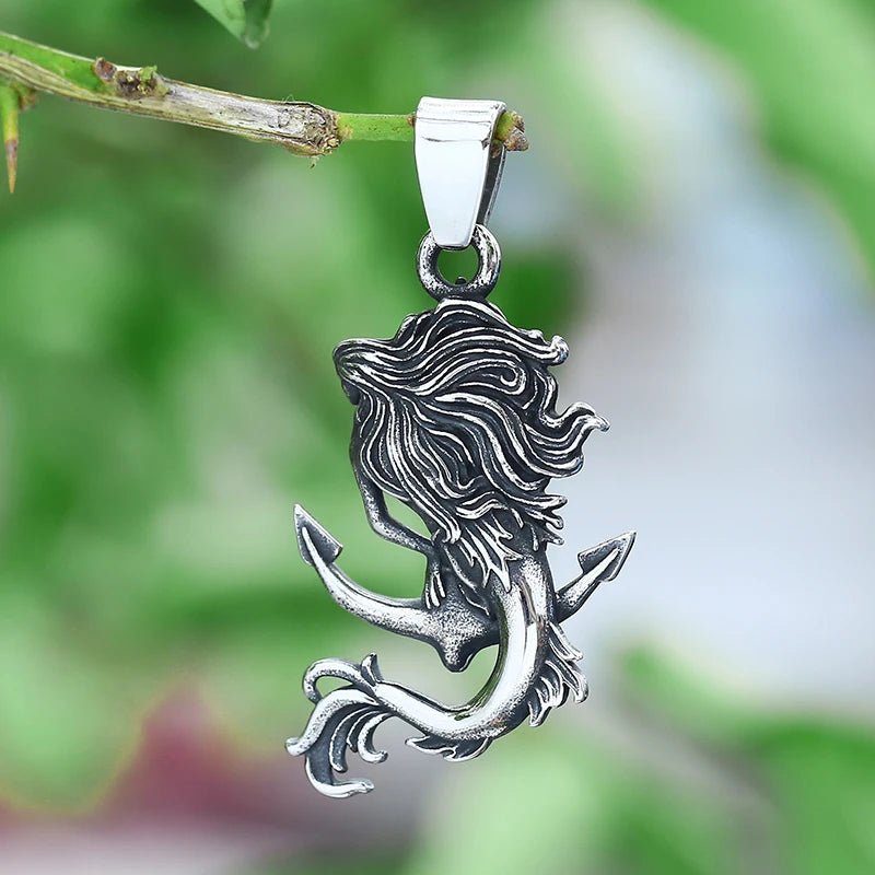 Nereids Drift Anchor Mermaid Pendant - Chrome Cult