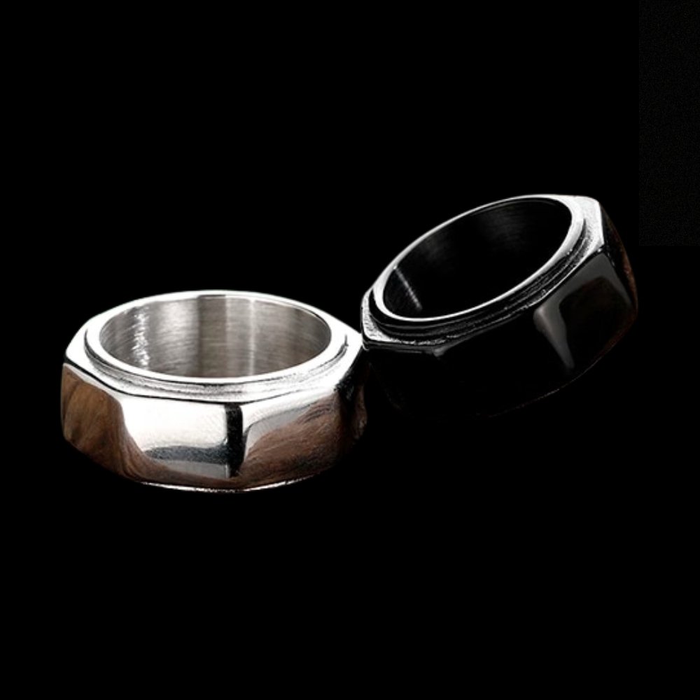 Octagon Screw Nut Ring - Chrome Cult