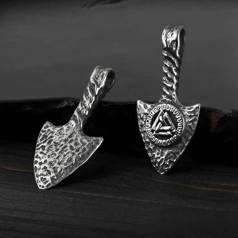 Ouroboros Valknut Spear Pendant - Chrome Cult