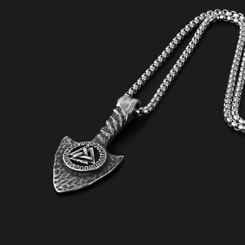 Ouroboros Valknut Spear Pendant - Chrome Cult
