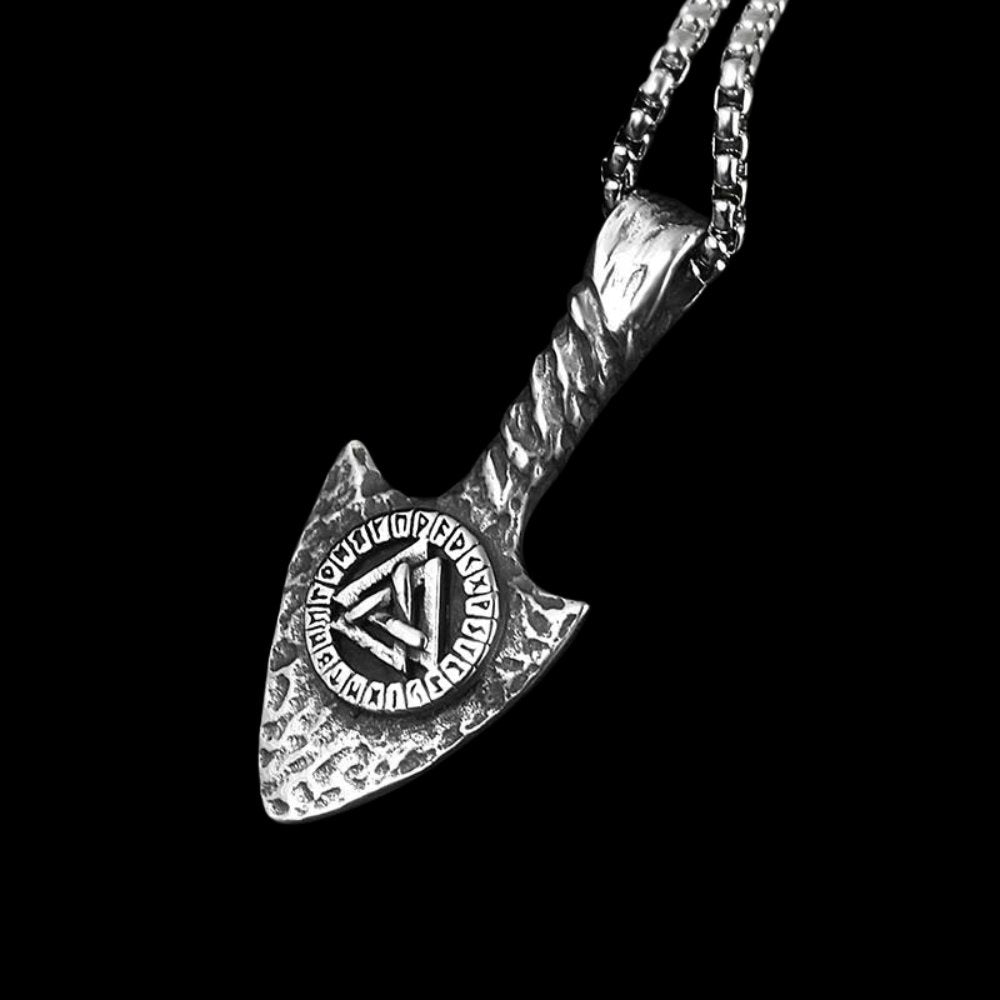 Ouroboros Valknut Spear Pendant - Chrome Cult