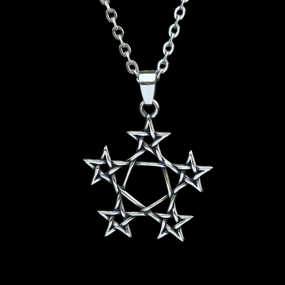 Pentagram Of The Five Elements Pendant - Chrome Cult