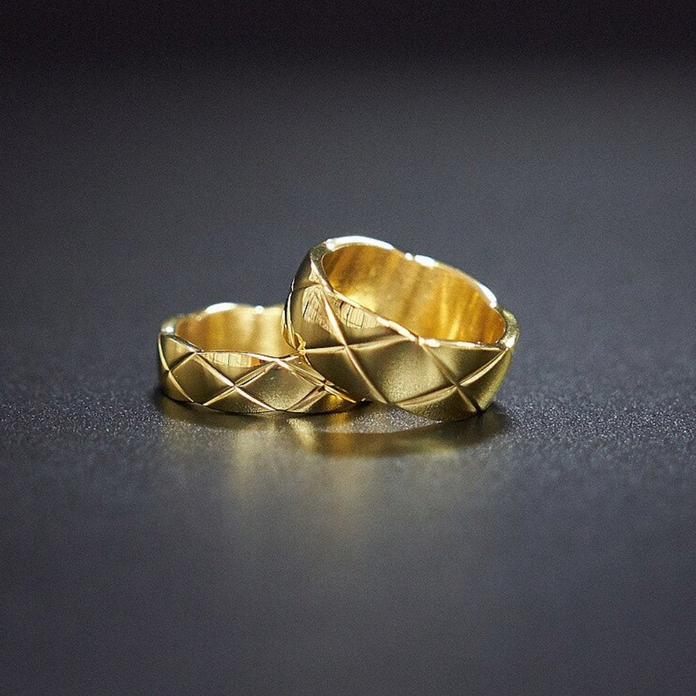 Pineapple Stripe Ring - Chrome Cult