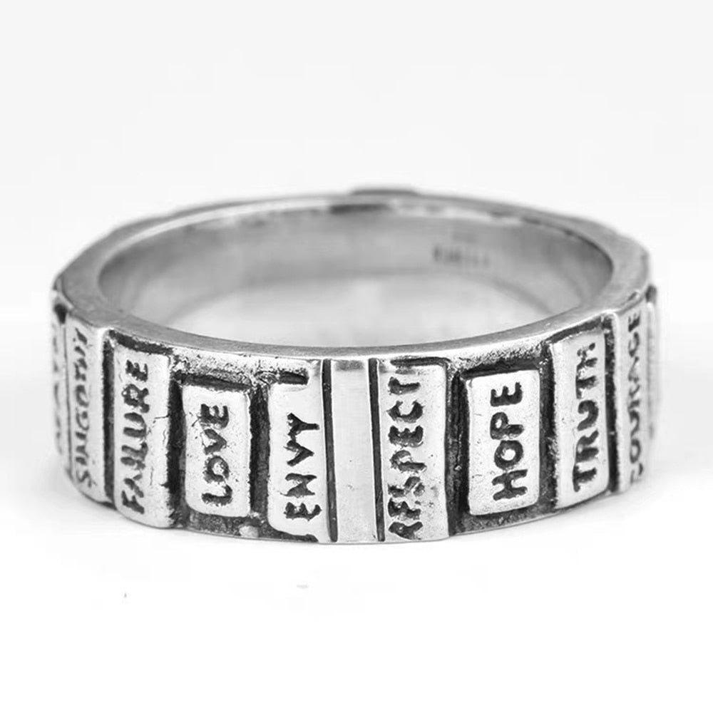 Punk Style Word Ring - Chrome Cult