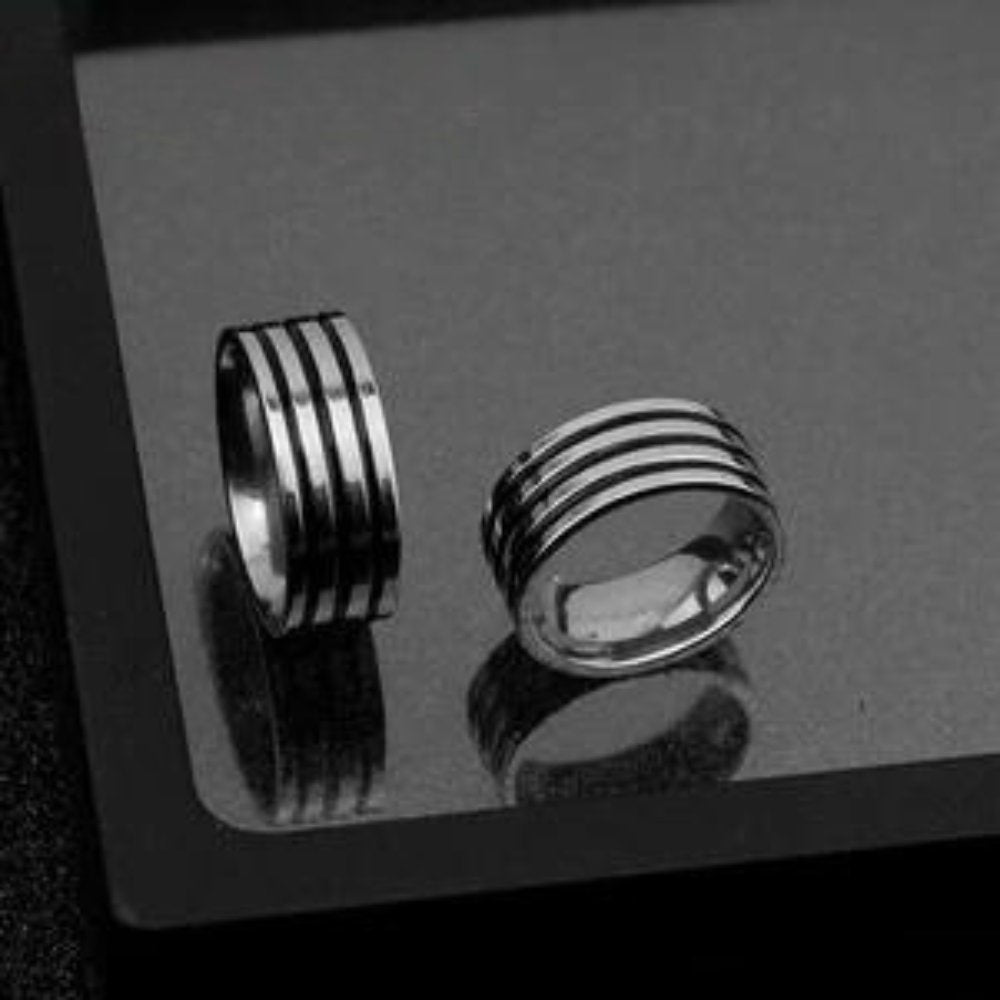 Quadruple Layer Band Ring - Chrome Cult