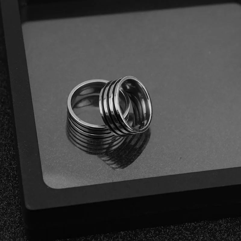 Quadruple Layer Band Ring - Chrome Cult