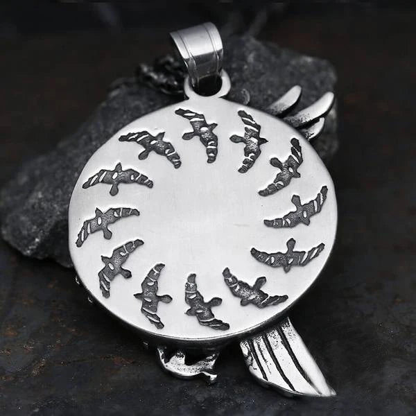Raven Of Algiz Pendant - Chrome Cult