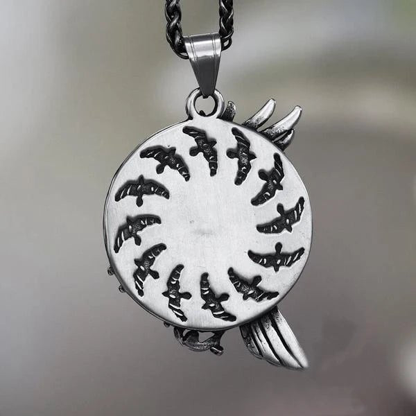 Raven Of Algiz Pendant - Chrome Cult