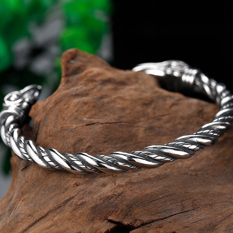 Raven Rope Cuff Bracelet - Chrome Cult