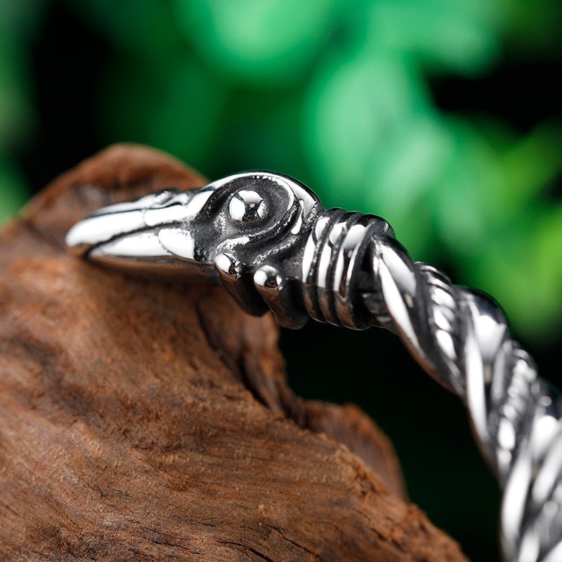 Raven Rope Cuff Bracelet - Chrome Cult