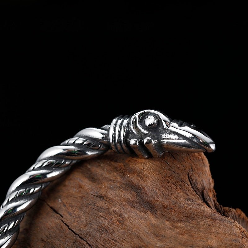 Raven Rope Cuff Bracelet - Chrome Cult