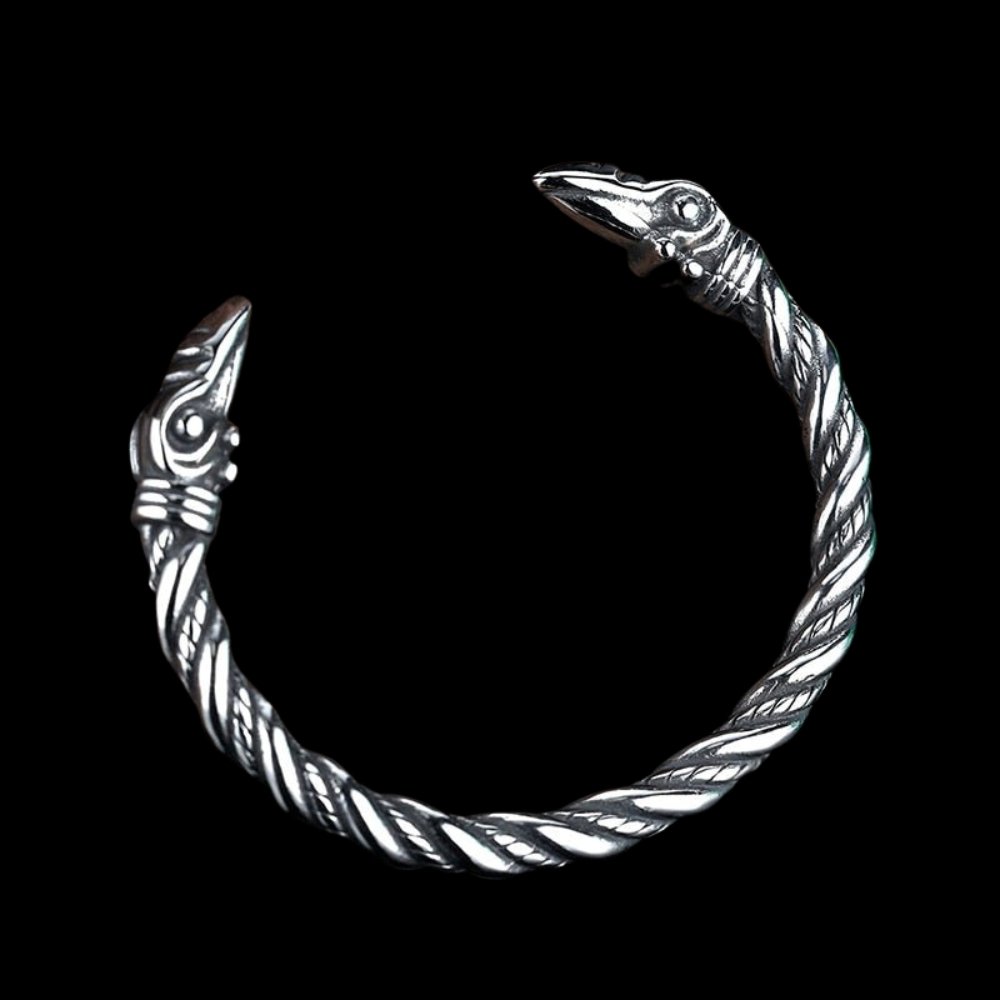 Raven Rope Cuff Bracelet - Chrome Cult
